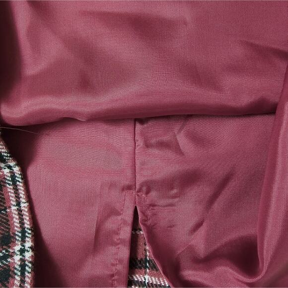 Red Black Plaid Tartan Clueless Preppy Tailored Wool Skirt Academia Career USA 4 - Picture 11 of 13